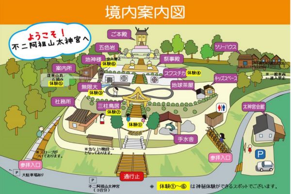 不二阿祖山太神宮（富士山太神宮）の境内案内図